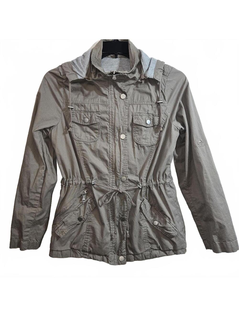 YMI Lightweight Hooded Jacket in Taupe Size L